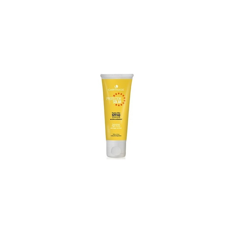 Protector solar emulsión sin color sfp 40 100 ml Carthage
