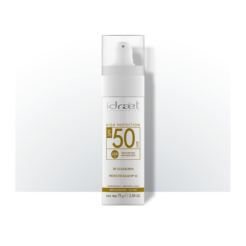 Crema protector solar SPF 50 sin color 75 ml Idraet Crema protector solar SPF 50 sin color 75 ml Idraet