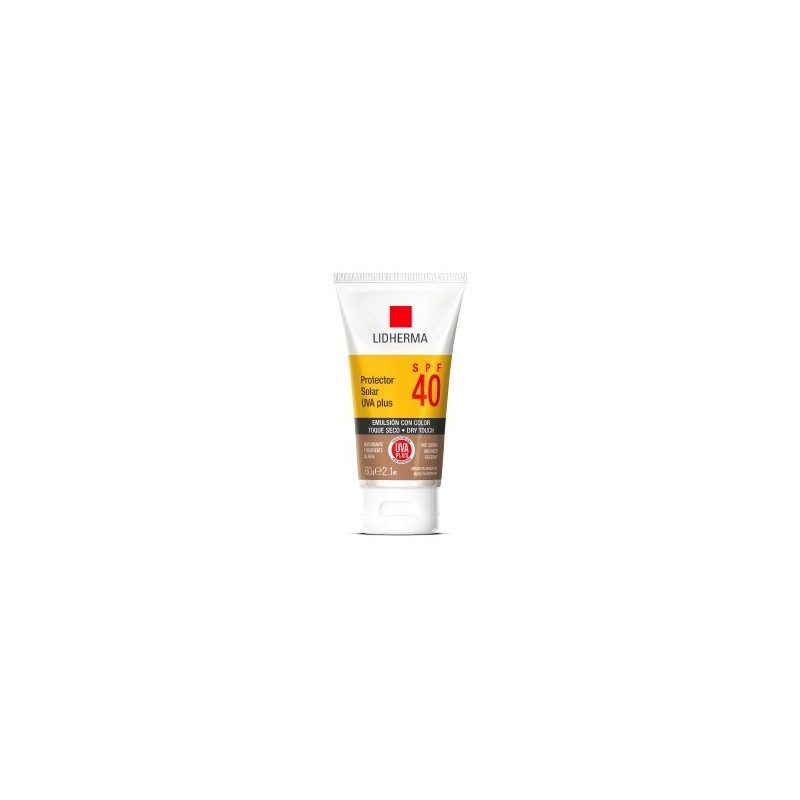 Protector Solar UVA PLUS SPF 40 color 60 gr Toque seco Lidherma Protector Solar UVA PLUS SPF 40 color 60 gr Toque seco Lidherma