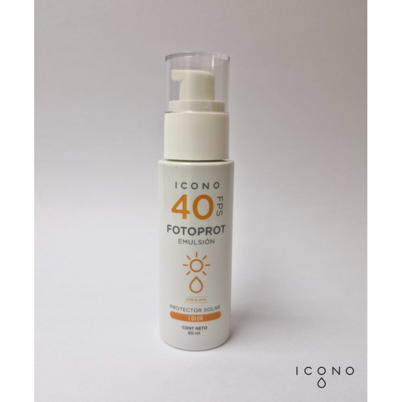 Protector solar Fotoprot Emulsión 40+ COLOR 60 ml ICONO