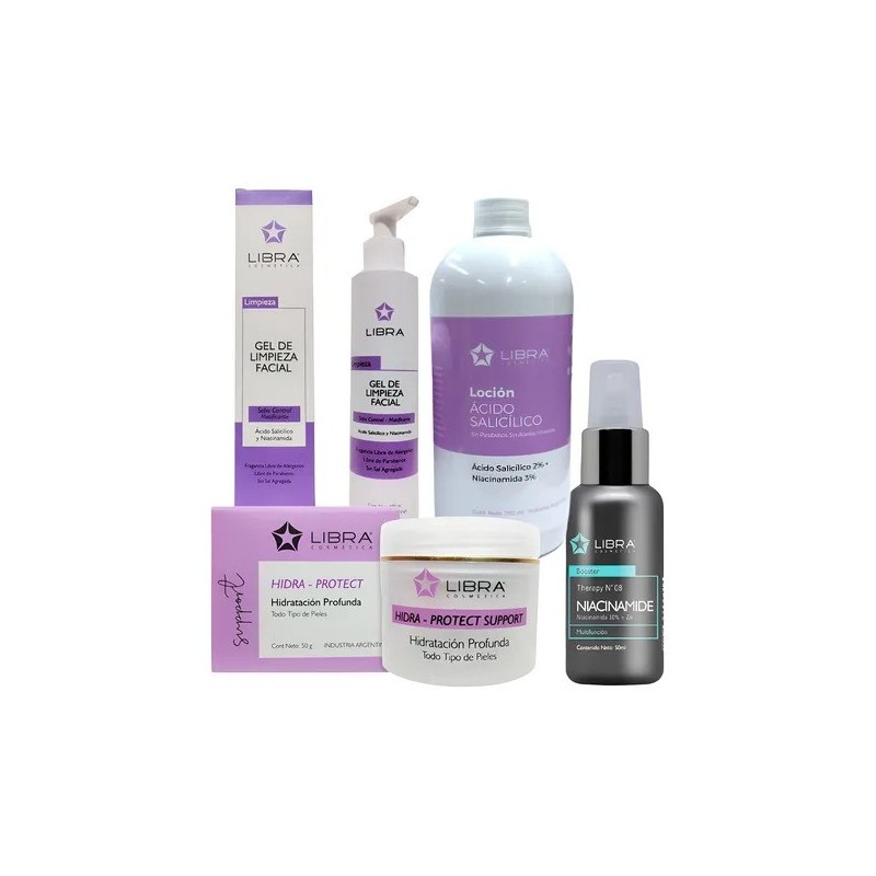 Kit Libra Piel Grasa y Acneica | Gel, Crema, Loción y Booster Control Sebo
